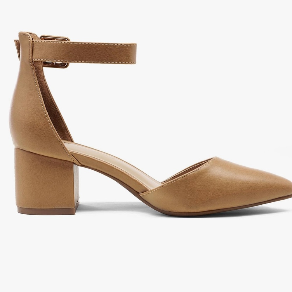 🐪HP! Nude Heel Pumps w/Strap by Dream Pairs. Size 6.5 - Picture 14 of 16
